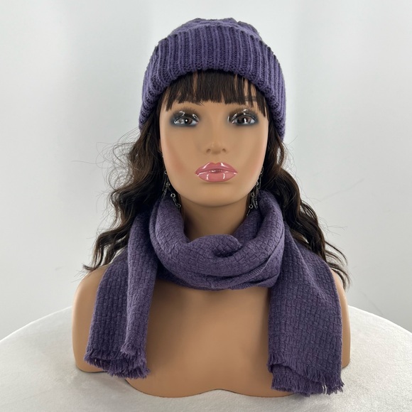 Fig Beanie and Scarf Set - Picture 1 of 8